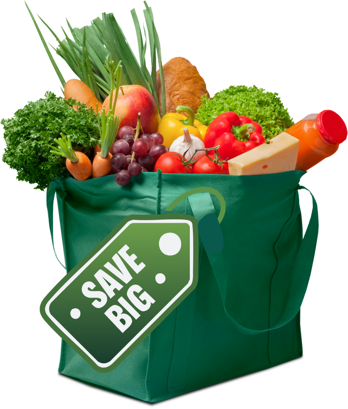 Grocery bag with produce
